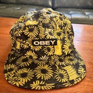 Obey Black and Yellow 5 panel Sunflower Hat